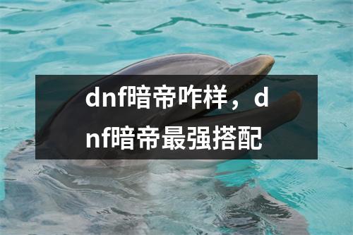 dnf暗帝咋样，dnf暗帝最强搭配