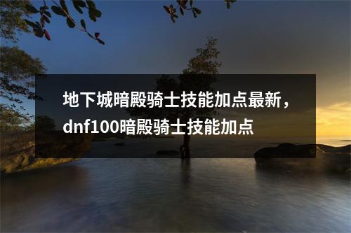 地下城暗殿骑士技能加点最新，dnf100暗殿骑士技能加点