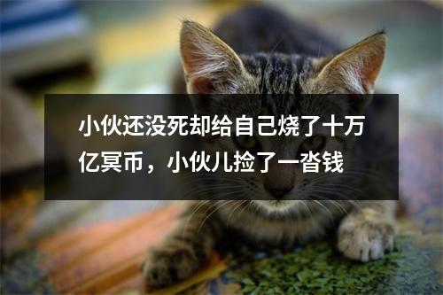 小伙还没死却给自己烧了十万亿冥币，小伙儿捡了一沓钱