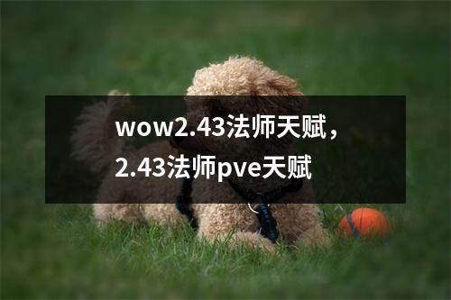 wow2.43法师天赋，2.43法师pve天赋