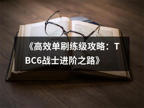 《高效单刷练级攻略：TBC6战士进阶之路》