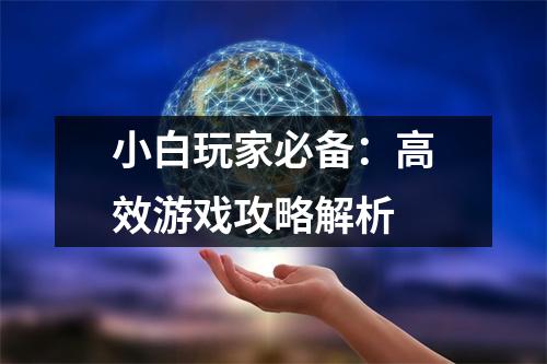 小白玩家必备：高效游戏攻略解析