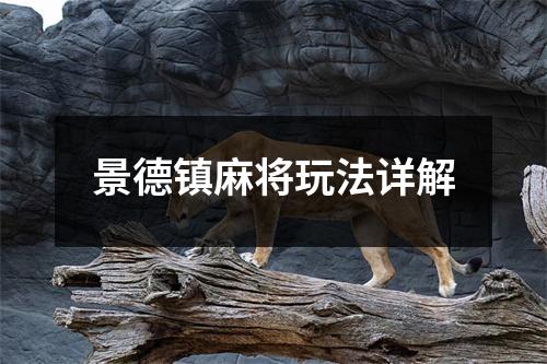 景德镇麻将玩法详解