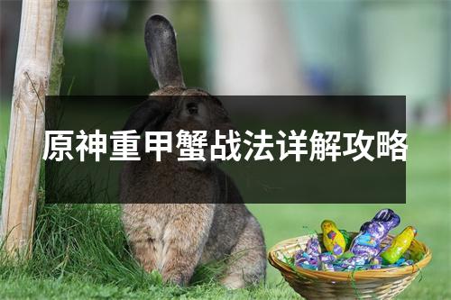 原神重甲蟹战法详解攻略